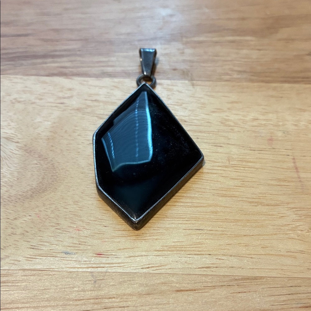 Onyx Jet Black Geometric Pendant
